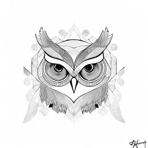 Owl Geometric Line Work