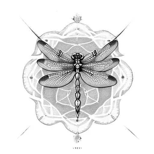 Sternum Tattoo Dragonfly With Mandala