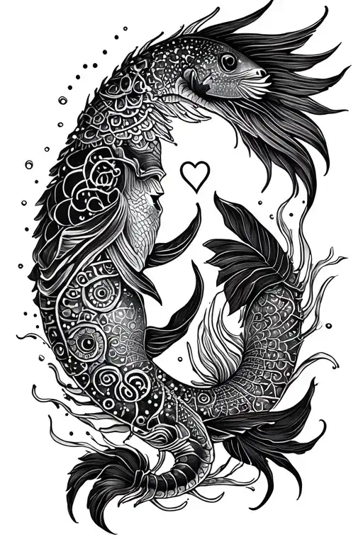 Here Is A Full Arm Sleeve Tattoo Of A Scorpio Falling In Love With A Pisces Featuring Mandala Design
