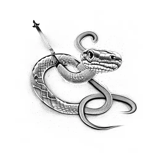 Sword With Snake Wrapped Around