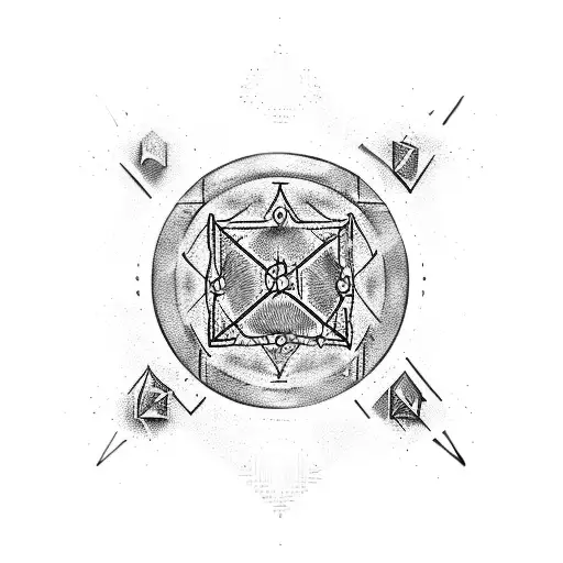 A Data Processor Symbol Infused With Elements Of Medieval Armor And Magic Runes