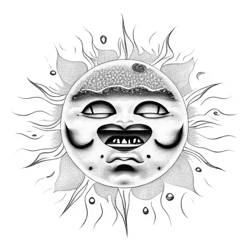 Smiling Sun Emoji With Lava Dripping From Mouth
