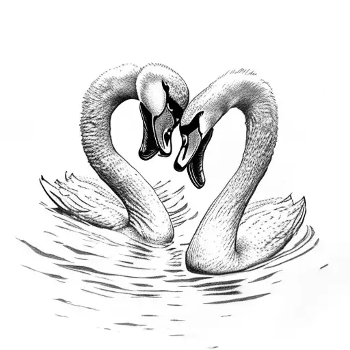 Two Swans Drinking Coffee