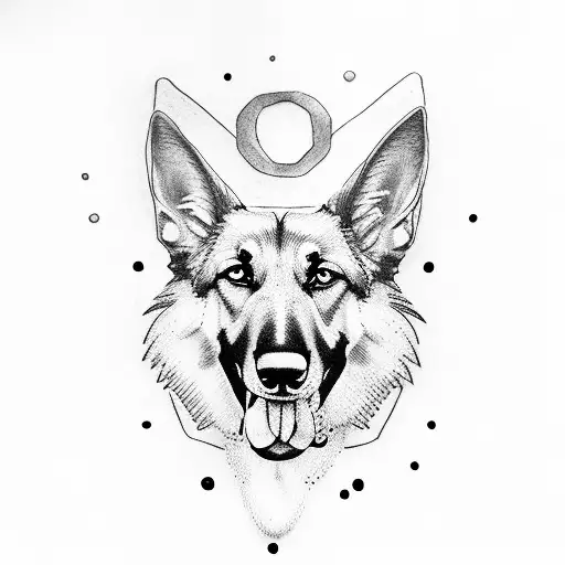 German Shepherd Exhaling Happiness