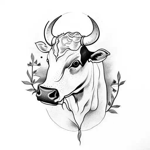 An Tattoo That Has A Cow