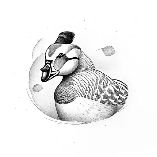 A Cartoon Goose With Gun