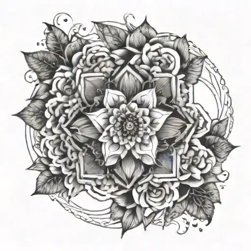 Flowers And Mandala Geometry To Harmonize The Background Of Another