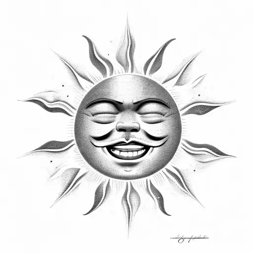 Smiling Sun Emoji With Lava From The Mouth