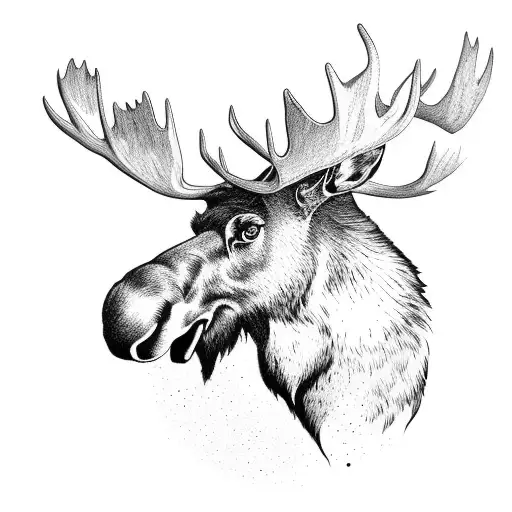 A Moose Head Mix With A Fire