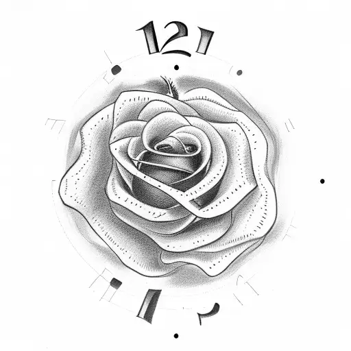 Clock With Word Marianna With A Rose And A Dove