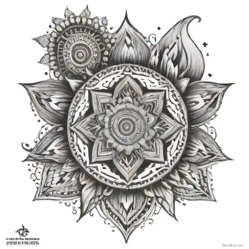 A Mandala Design Incorporating Elements Of Hardcore Music And Festivals