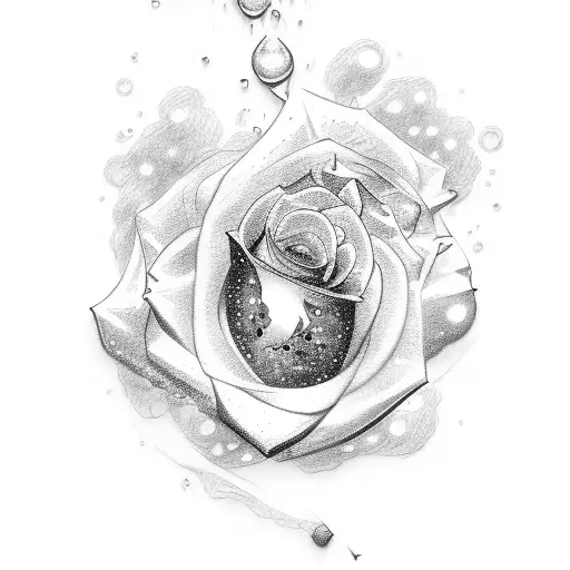 Blackout Rose Tattoo Water Moonlight Sparkle
