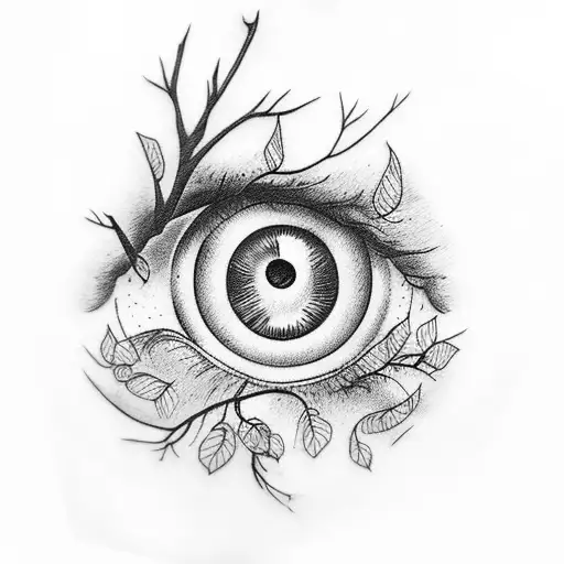 Eye With Tree Branches Around