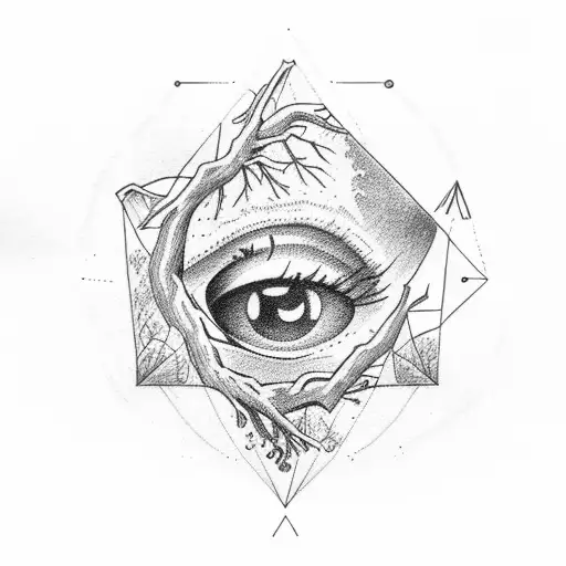 Tree Branches Around Eye In A Triangle