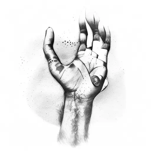 The Greek Hands With The Background Cracking