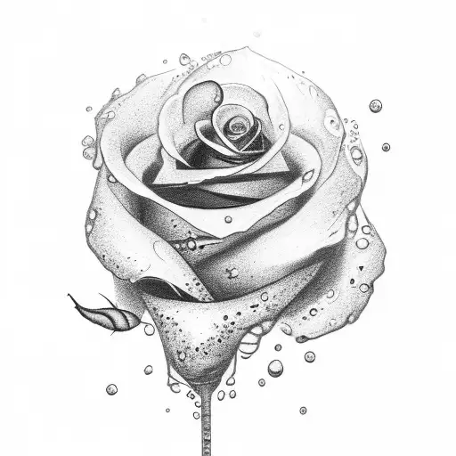 Blackout Rose Tattoo With Water In The Moonlight