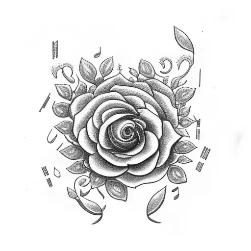 Music Note With Flowers