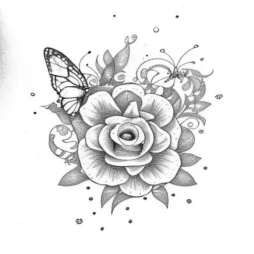 Fairy Flowers And Butterflies