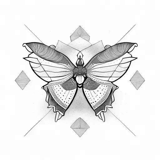 Luna Moth Geometric Background