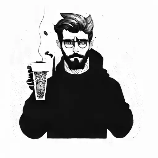 A Man Holding A Cup Of Coffee