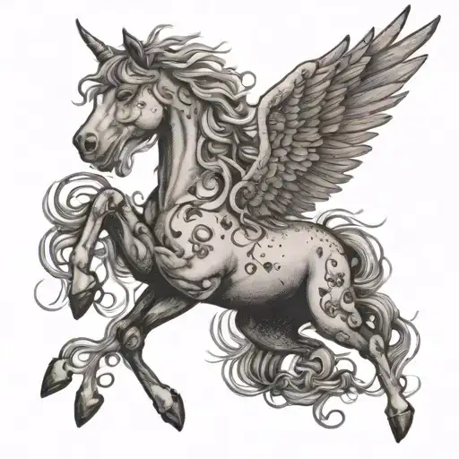 Falling Pegasus Horse With Wings