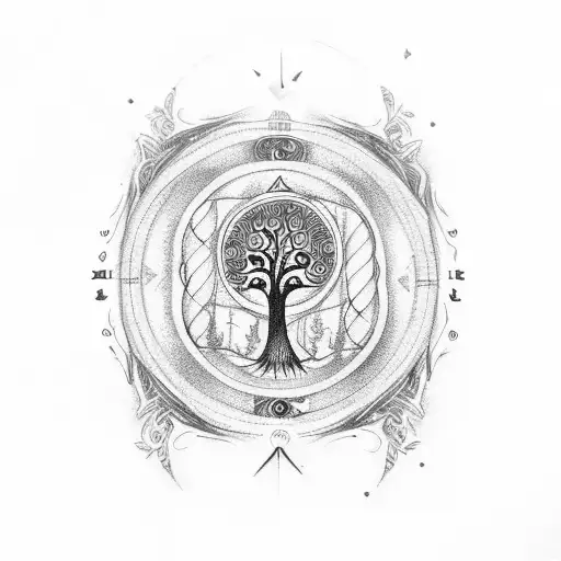 Leo Zodiac With Tree Of Life