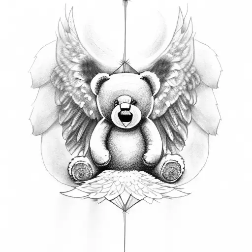 Teddy Bear With Angel Wings And A Halo