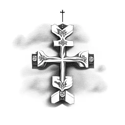 Empty Cross With Heart Around It And Scroll With Bible Verse With Cloudy Background
