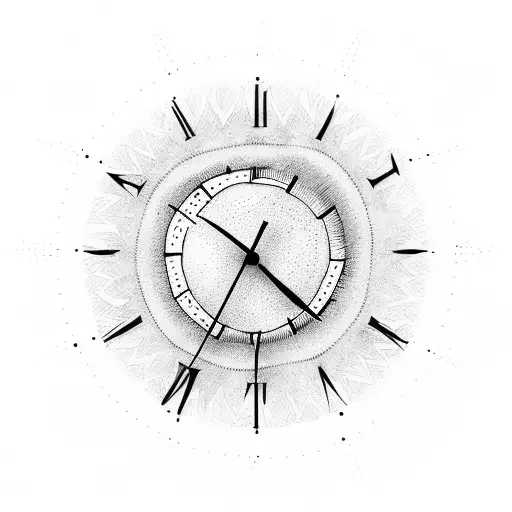 Moon With Water Sun And Clock