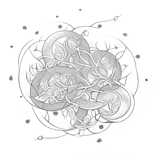 Intricate Moon Phases Intertwined With Vines And Flowers