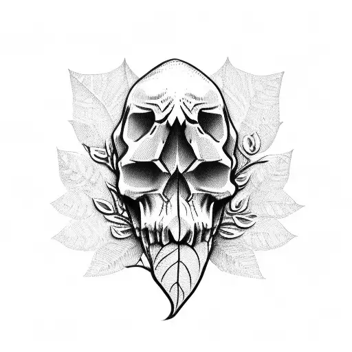 Skull Olive Leaf