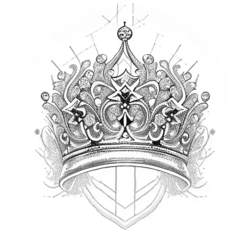 A Majestic King's Crown Surrounded By A Wreath Of Intricate Flowers