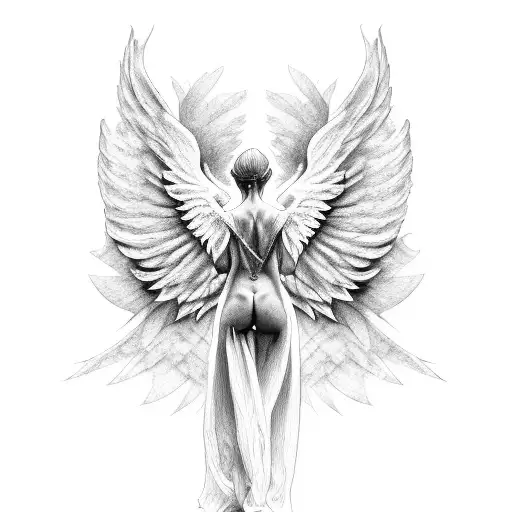 Renaissance Woman Angel Four Wings Nude