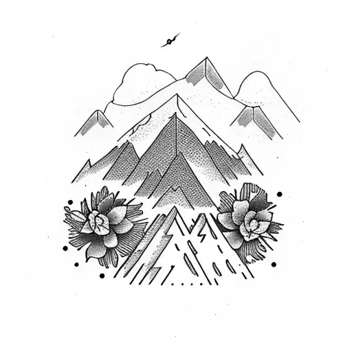 Mountain With January Flower