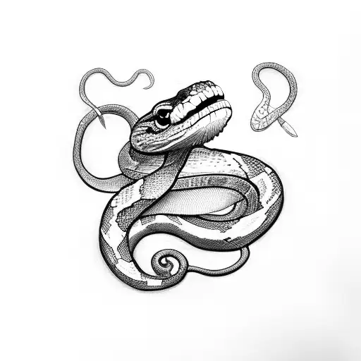 Snake With Stick In The Middle