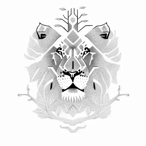 Lion With Tree Of Life