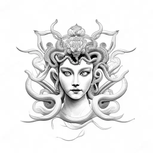Medusa With Lotus Flowers