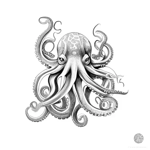 An Octopus Made With Number 1 And 0