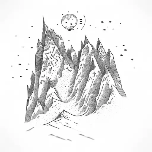 A Majestic Mountain Range With Towering Peaks And A Winding Road