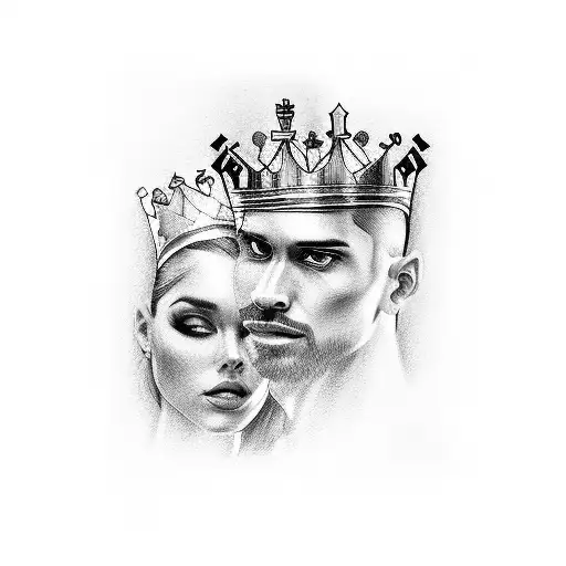 Chess King And Queen In Realism