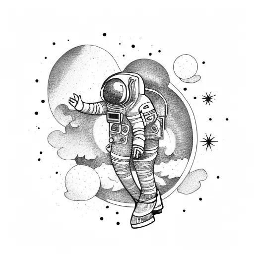 An Astronaut Falling From A Flying Saucer