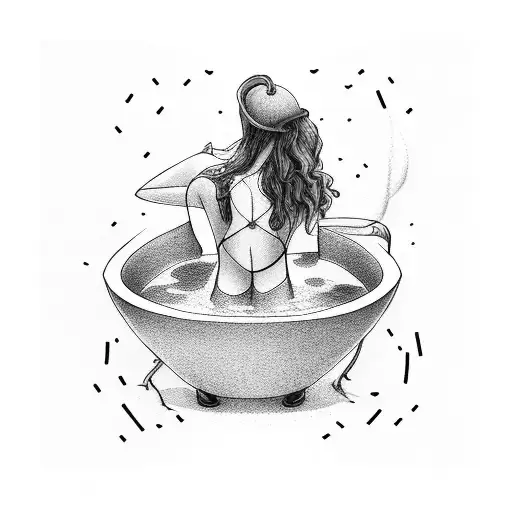 Woman In Coffee Bathtub