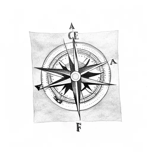 A Racing Flag Intertwined With A Compass Rose