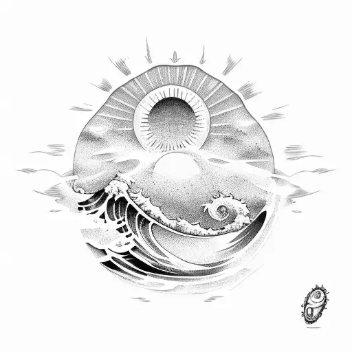 Waves With The Sun And A Surfboard