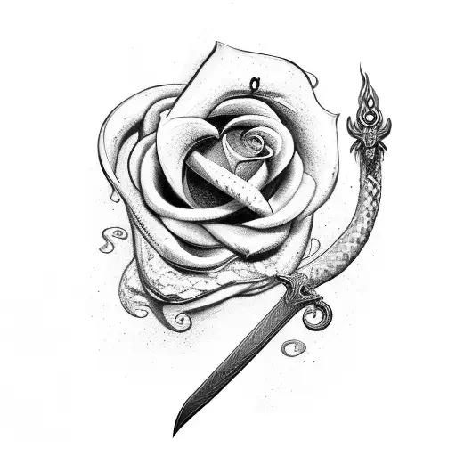 Sword With A Snake And A Rose