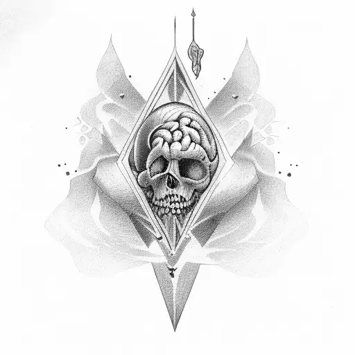 Dagger With Heart And Brain On The Forearm