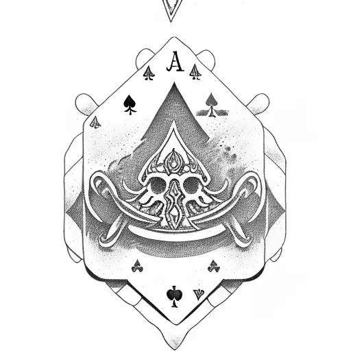 Ace Of Spades Card In Rock