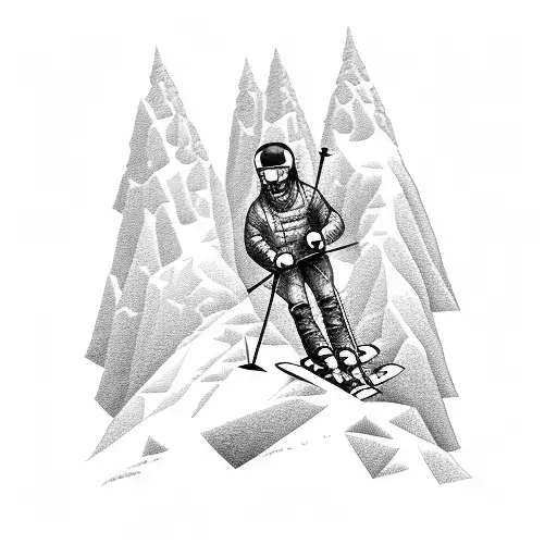 A Skier Carving Down A Steep Mountain Slope