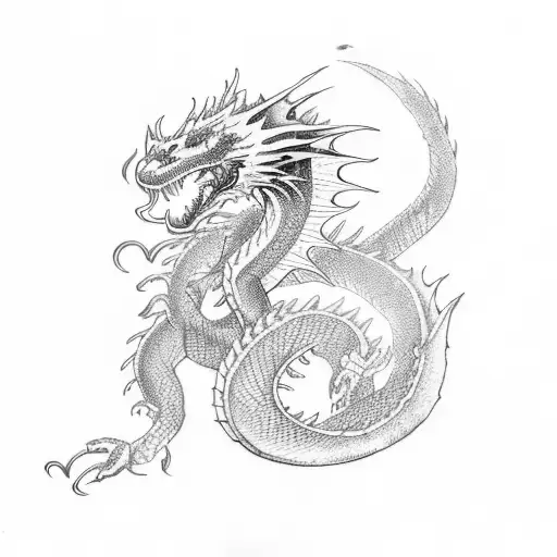 Dragon With Blue Fire