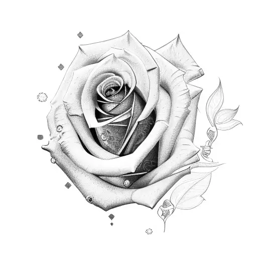 Rose With Cursive Writing Saying Brynlee